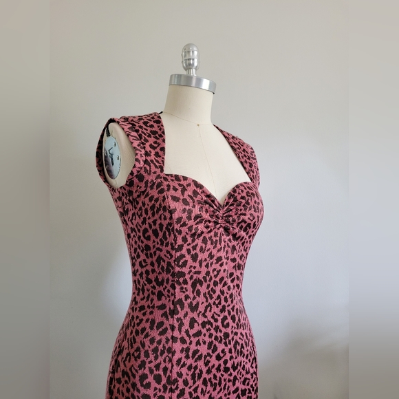 NECESSARY OBJECTS retro pin-up girl style dress in pink and black leopard print - Picture 4 of 12